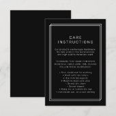 AVERY Modern Dark Black Product Care Instructions エンクロージャーカード (正面/裏面)
