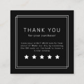 AVERY Modern Dark Black QR Code Leave A Review スクエア名刺 (正面)