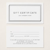 AVERY Modern Minimalist Business Gift Certificate (正面&裏面)
