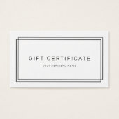 AVERY Modern Minimalist Business Gift Certificate (正面)