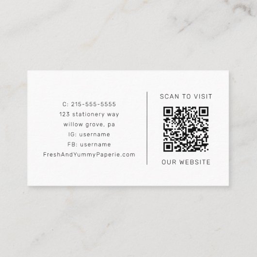 AVERY Modern Minimalist Double Frame QR Code 名刺 (裏面)