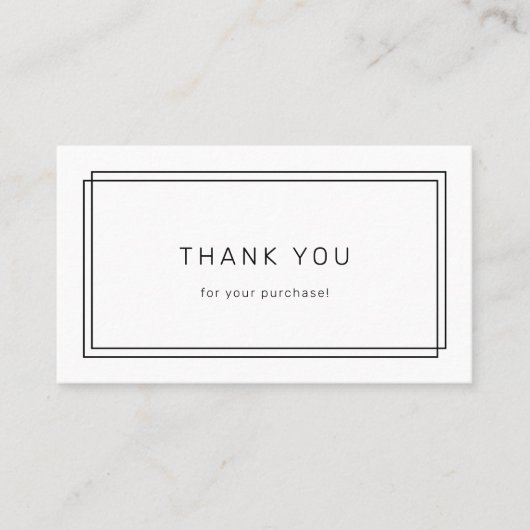 AVERY Modern Minimalist Double Frame Thank You 名刺 (正面)