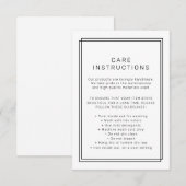 AVERY Modern Minimalist Product Care Instructions エンクロージャーカード (正面/裏面)