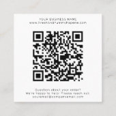 AVERY Modern Minimalist QR Code Leave A Review スクエア名刺 (裏面)