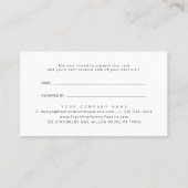 AVERY Modern Minimalist Refer A Friend 紹介カード (裏面)