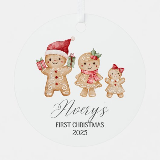 Avery Personalized Baby's First Christmas メタルオーナメント (正面)