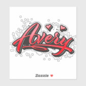 Avery red Heart Graffiti Aufkleber Sticker シール (シート)