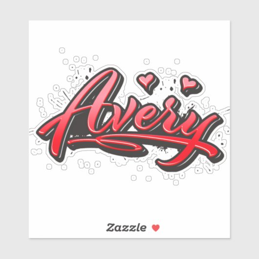 Avery red Heart Graffiti Aufkleber Sticker シール (シート)