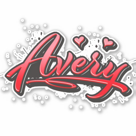 Avery red Heart Graffiti Aufkleber Sticker シール (正面)