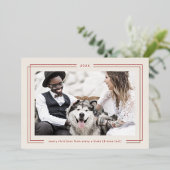 AVERY Rose Gold Foil Red Couples Photo Christmas 箔シーズンカード (立ち正面)