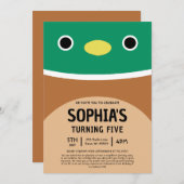 Avery The Duck Squishmallow Birthday Party 招待状 (正面/裏面)