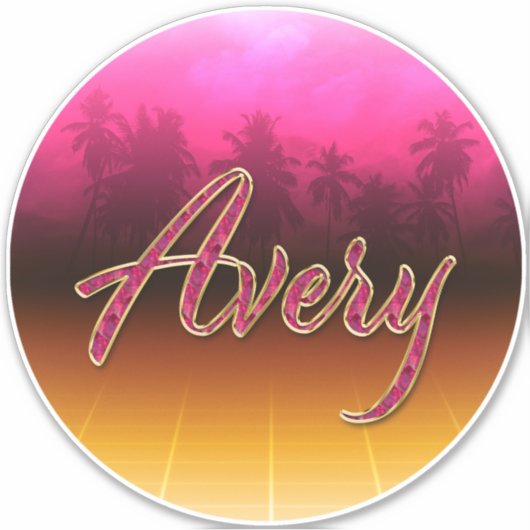 Avery Vorname Name golden pink Aufkleber Sticker シール (正面)