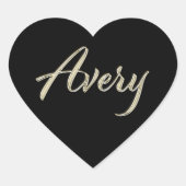 Avery white gold Handwriting Aufkleber Herz ハートシール (正面)