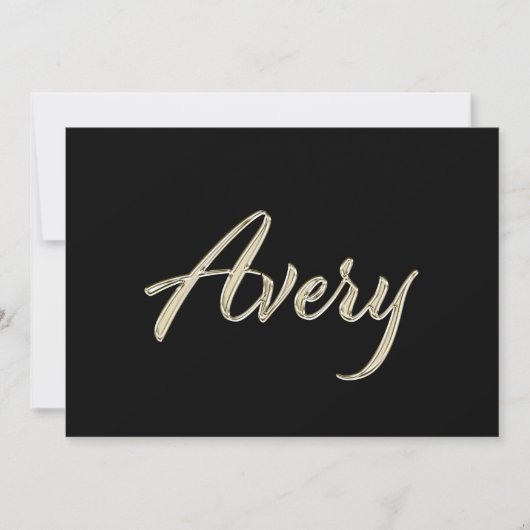 Avery white gold Handwriting Karte カード (正面)