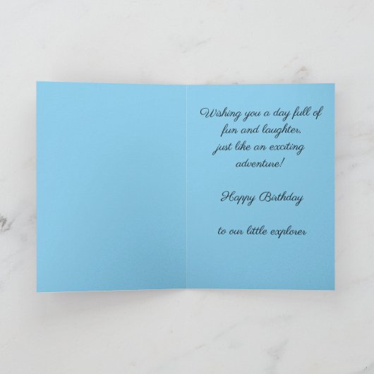 Avery's Adventure Birthday Bash カード (内部)