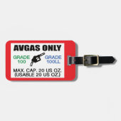 AVGAS / 100LL燃料のみ ラゲッジタグ (正面横)