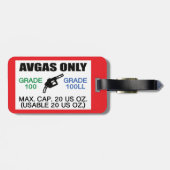 AVGAS / 100LL燃料のみ ラゲッジタグ (裏面横)