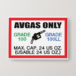 AVGAS / 100LL燃料のみ 缶バッジ