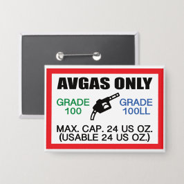 AVGAS / 100LL燃料のみ 缶バッジ