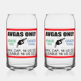 AVGAS / 100LL燃料専用飲み物用品セット ガラス缶