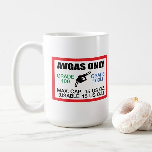 AVGAS/100LL燃料専用 コーヒーマグカップ (ドーナツ)