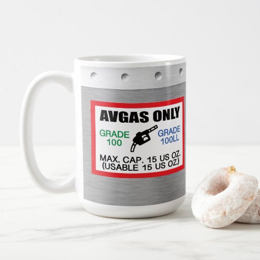 AVGAS/100LL燃料専用 コーヒーマグカップ (ドーナツ)