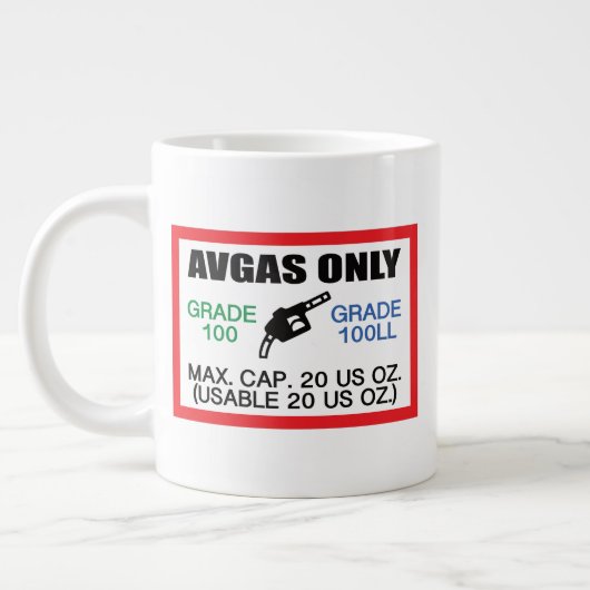 AVGAS/100LL燃料専用 ジャンボコーヒーマグカップ (左)