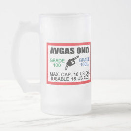 AVGAS / 100LL燃料専用 フロストグラスビールジョッキ