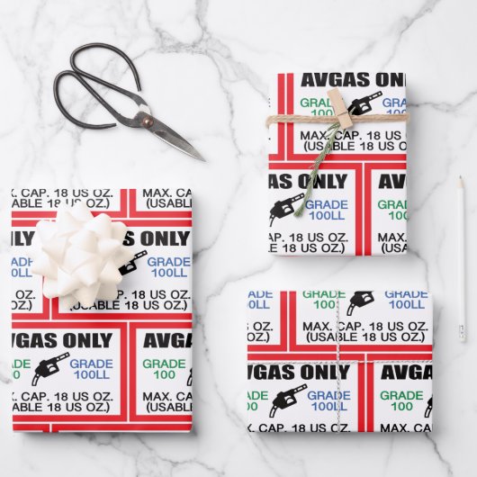 AVGAS/100LL燃料専用 ラッピングペーパーシート (正面)