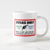 AVGAS / 100LL fuel only ジャンボコーヒーマグカップ (右)