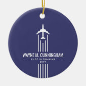 Aviation Airline Pilot Flight School Graduation セラミックオーナメント (正面)