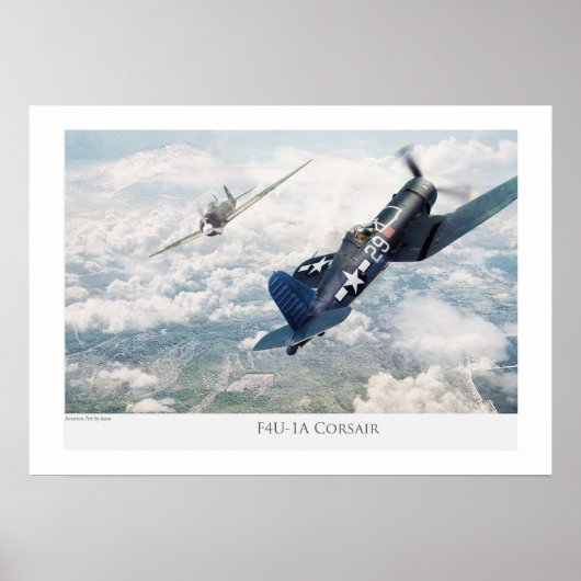 Aviation Artポスター「F4U Corsair」 ポスター (正面)