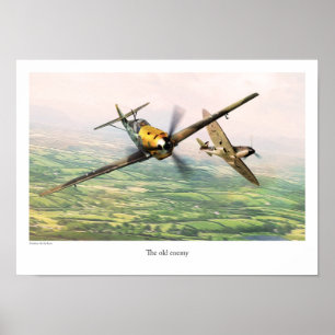 Aviation Artポスター"Messerschmitt Bf 109" ポスター