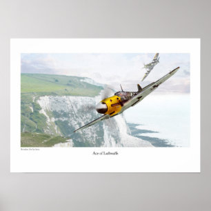 Aviation Artポスター"Messerschmitt Bf 109" ポスター
