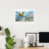 Aviation Artポスター"Messerschmitt Bf 109" ポスター (ホームオフィス)