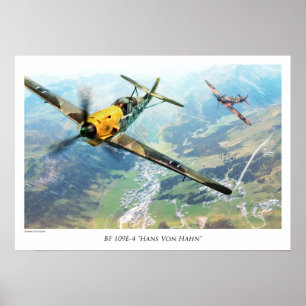Aviation Artポスター"Messerschmitt Bf 109" ポスター