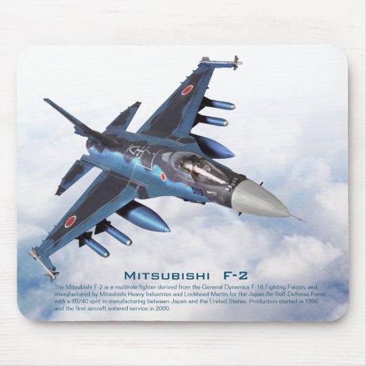 Aviation Art Mousepad "Mitsubishi F-2" マウスパッド (正面)