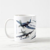 Aviation Art Mug " American warplane of WWII" コーヒーマグカップ (左)