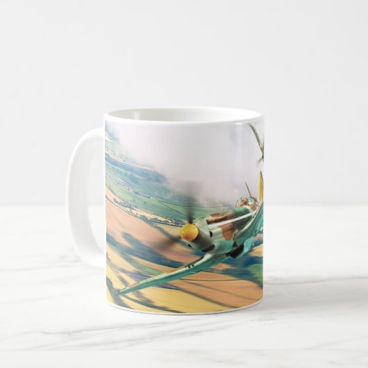 Aviation Art mug "Dewoitine D.520" コーヒーマグカップ (正面左)