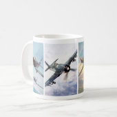 Aviation Art Mug "Fighter of World War II" コーヒーマグカップ (正面左)