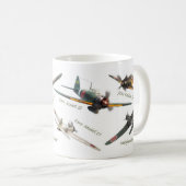Aviation Art Mug "Japanese warplane of WWII" コーヒーマグカップ (正面右)