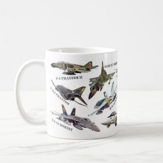 Aviation Art mug "Jet fighter" コーヒーマグカップ (左)