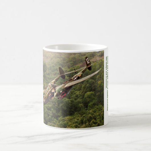 Aviation Art mug "Lockheed P-38 Lightning" コーヒーマグカップ (中央)