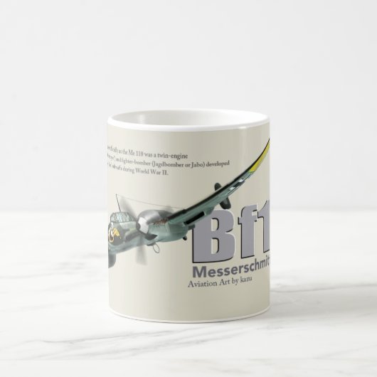 Aviation Art Mug "Messerschmitt Bf 110" コーヒーマグカップ (中央)