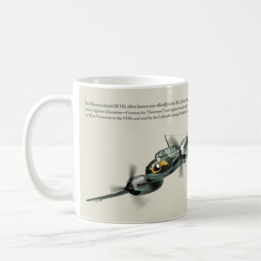 Aviation Art Mug "Messerschmitt Bf 110" コーヒーマグカップ (左)
