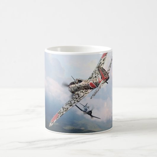 Aviation Art mug  "Nakajima Ki-43　隼　Oscar" コーヒーマグカップ (中央)