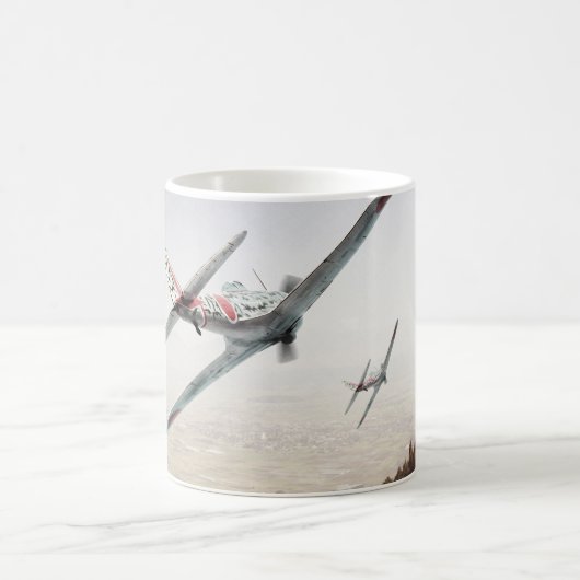 Aviation Art mug "Nakajima Ki-43 Hayabusa Oscar" コーヒーマグカップ (中央)
