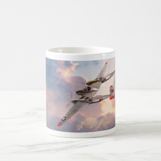 Aviation Art mug "P-38 Lightning" コーヒーマグカップ (中央)