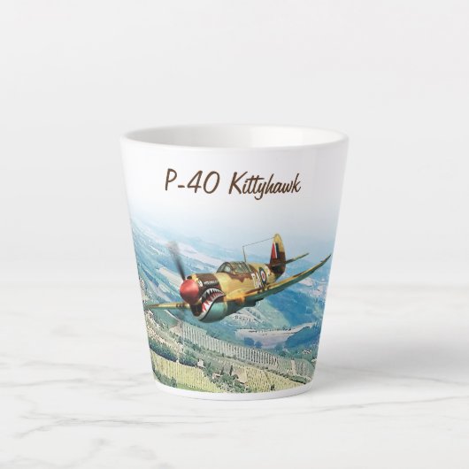 Aviation Art Mug " P-40 Kittyh" カフェラテマグ (正面)