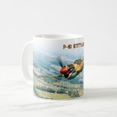Aviation Art Mug "P-40 Kittyhawk" コーヒーマグカップ (正面左)